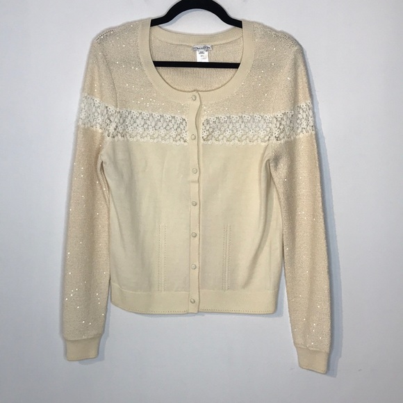 Oscar de la Renta wool silk blend sequins cardigan - Picture 1 of 13